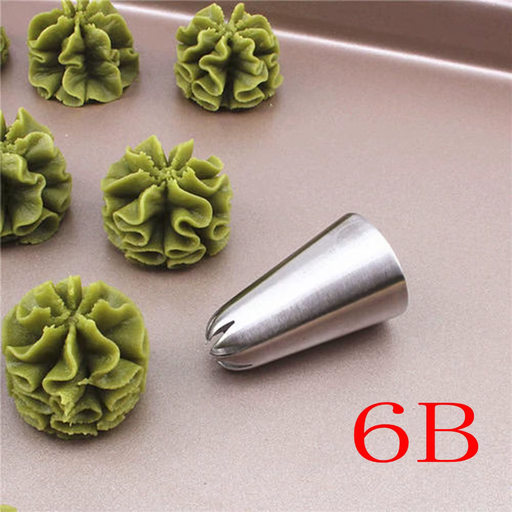 Douilles de glaçage à la crème de haute qualité, 1 pièce, étoile à coupe fine française # 6B, outils