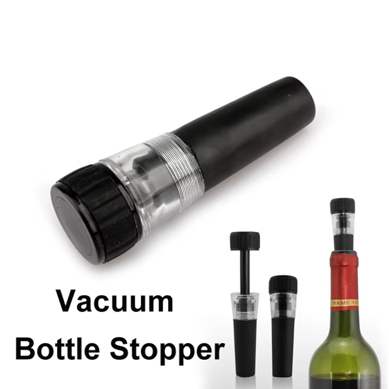 Préservation de bouteille de vin sous vide, bouchon de pompe à air, économiseur scellé noir, pompe à