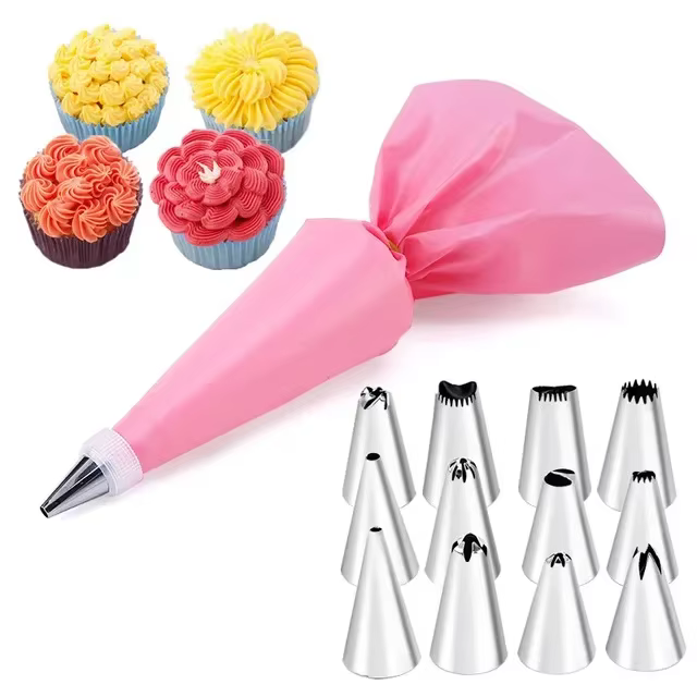 Poche en silicone réutilisable pour glaçage de gâteau, accessoire de cuisine pour crème, outil de dé