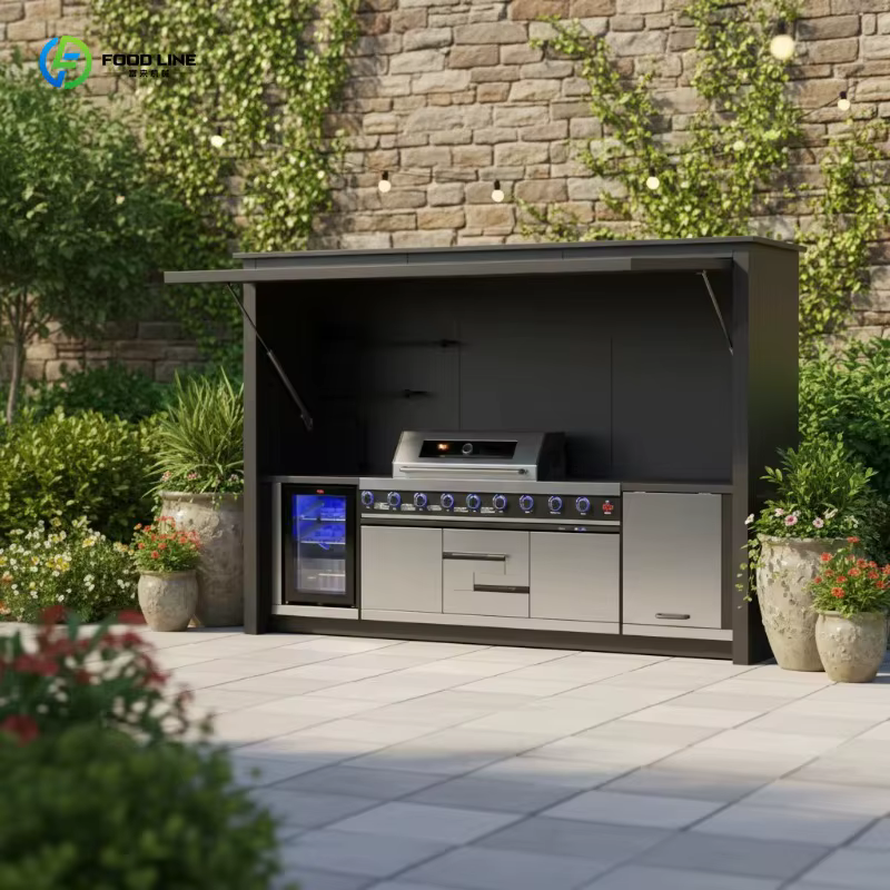 Cuisine extérieure moderne haut de gamme personnalisée, écologique, avec armoires modulaires en alum