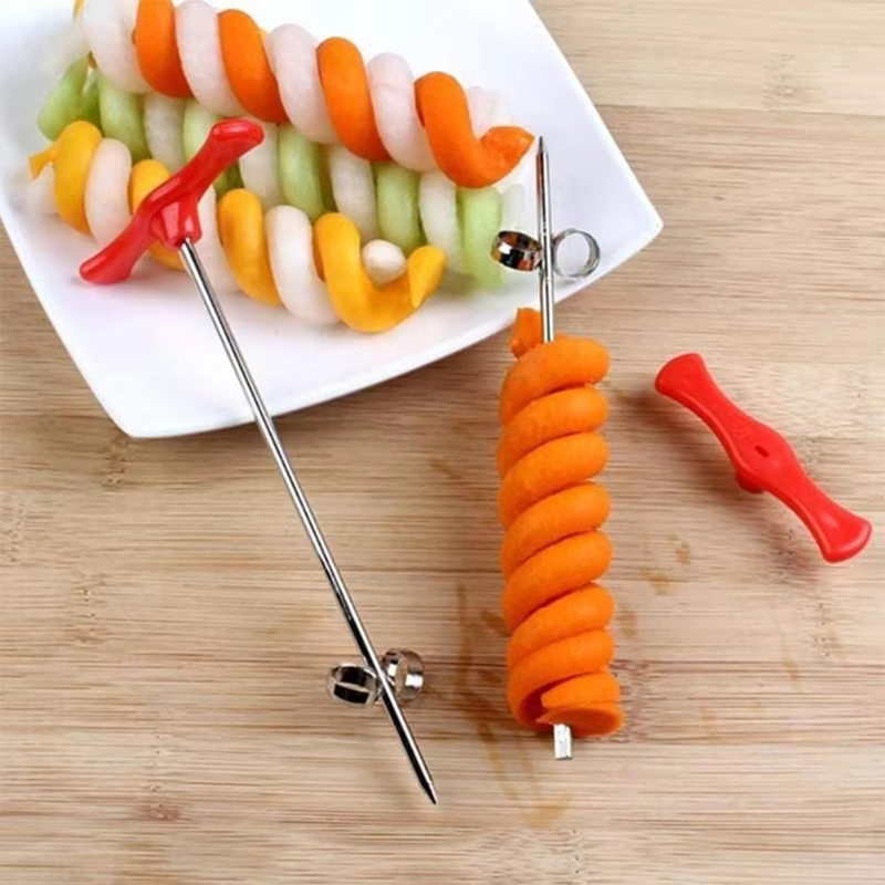 Coupe-légumes en spirale pour pommes de terre, carottes, concombres, trancheuse, rouleau manuel, cou