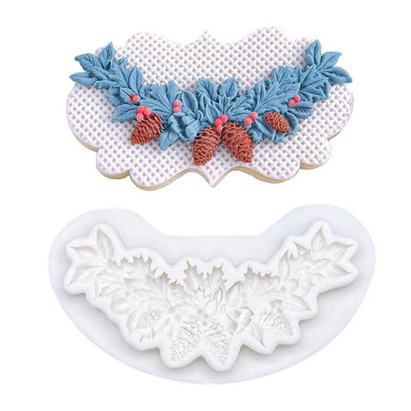 Couronne de fruits et noix de renne, moule de cuisson de gâteaux en Silicone de noël, Sugarcraft, Cu