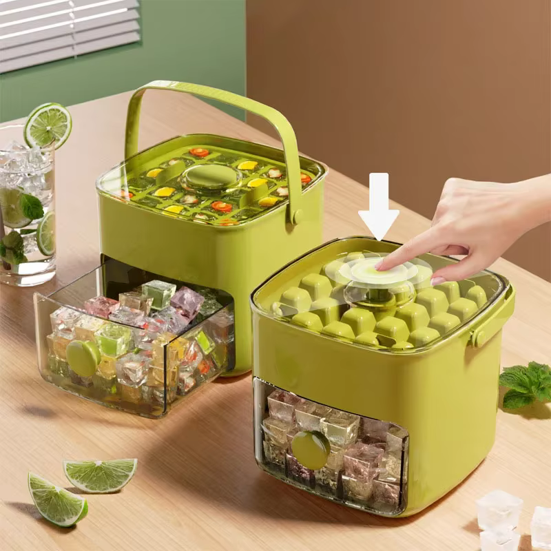 Moule à glaçons à 48 grilles, réfrigérateur réutilisable, machine à glaçons, une touche, libération 