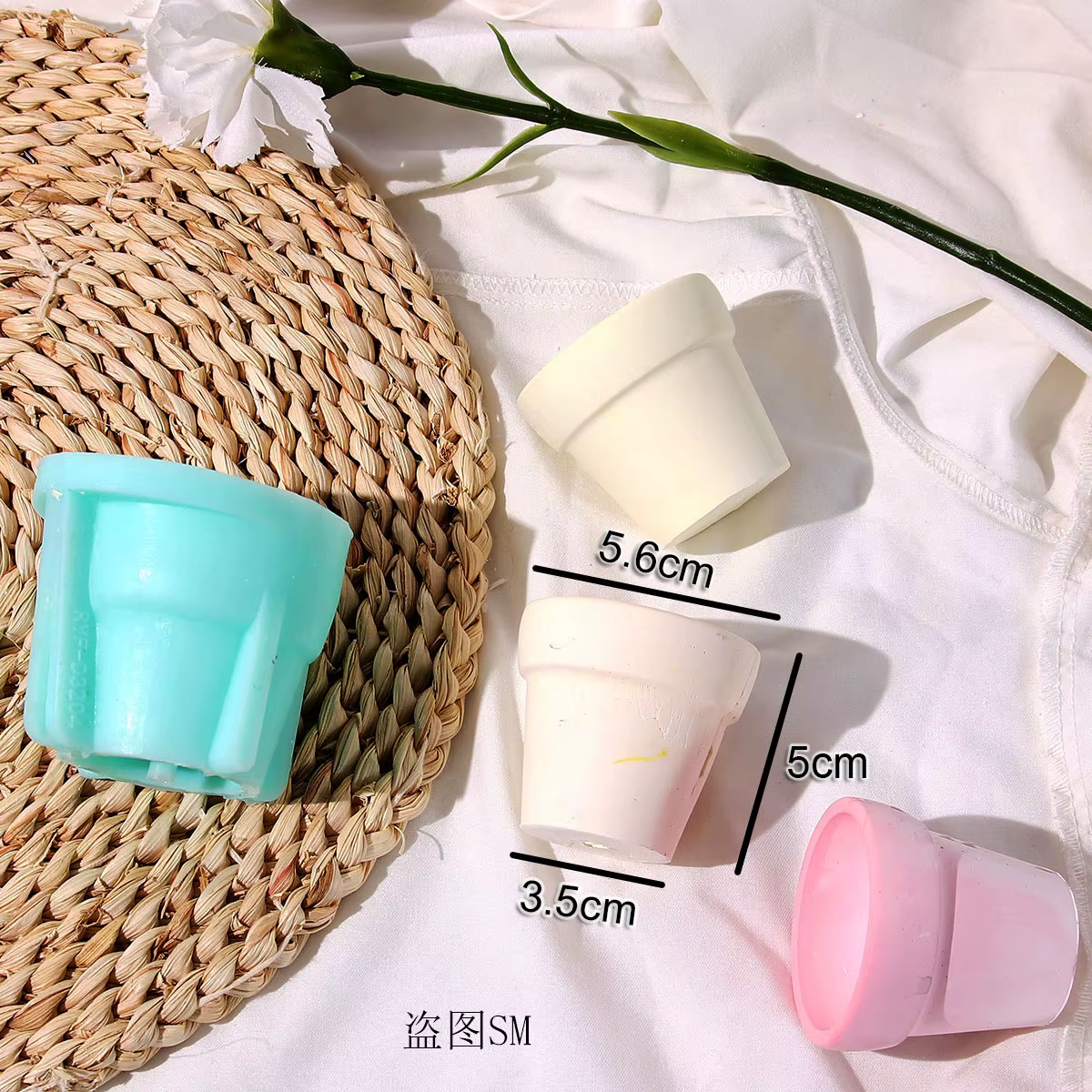 Moules en silicone pour petits pots, artisanat d'ornement en béton, récipient de stockage en plâtre,