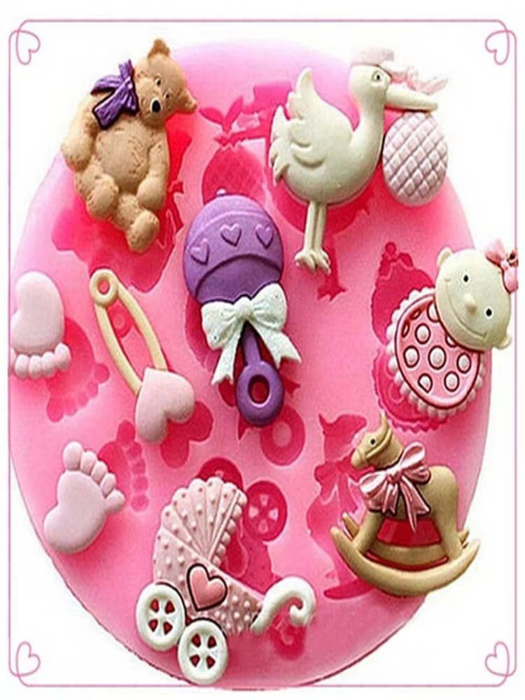 Moule à gâteau en silicone pour baby shower, cuisson au chocolat, décor Sugarcraft