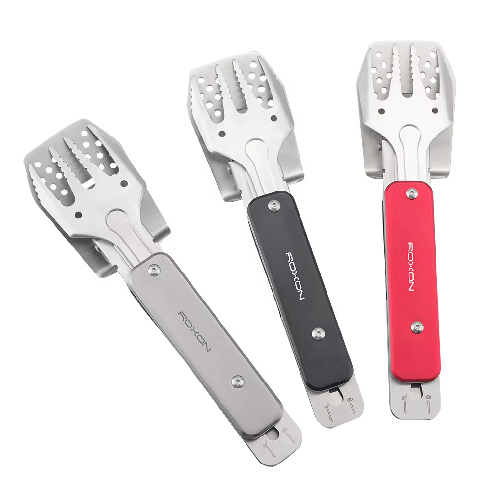 Roxon – Mini ensemble d'outils de Barbecue 4 en 1, avec spatule, fourchette, pinces, ouvre-bouteille