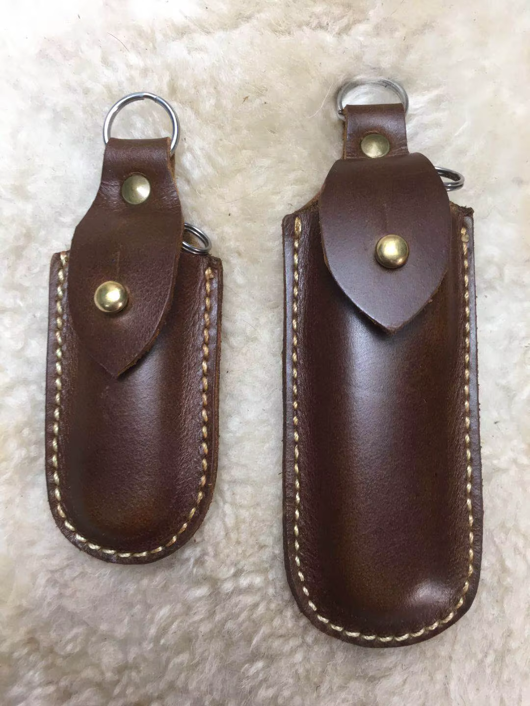 Étui à couteaux cousu à la main, étui de fourreau en cuir véritable, étui de rangement pour coque de