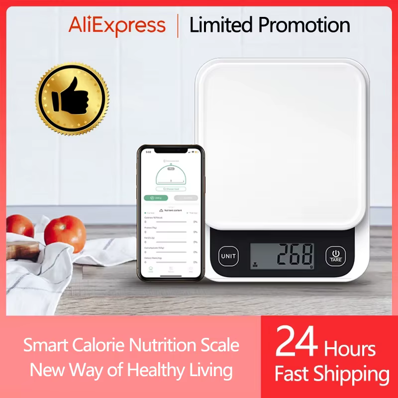 Balance de cuisine intelligente 5kg/0.1g/1g, balance de nutrition, balance de calories alimentaires 