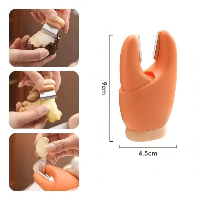Éplucheur d'ail 2-en-1 avec poignée antidérapante - Clips manuels pour éplucher et outil à légumes p