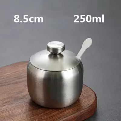 Boîte d'assaisonnement en acier inoxydable, boîte à sucre, outil de cuisine, Pot à sel et à poivre, 