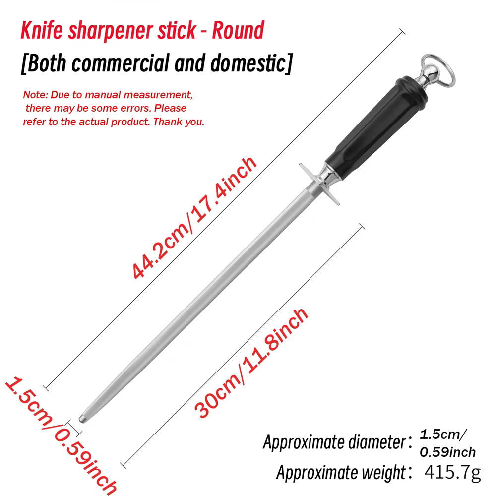 1 pièce, affûteur de couteaux professionnel, tige d'affûtage en acier, couteaux de cuisine de Chef, 