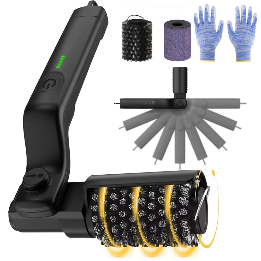 Brosse de nettoyage électrique pour barbecue, brosse de nettoyage sans fil rechargeable avec tête en