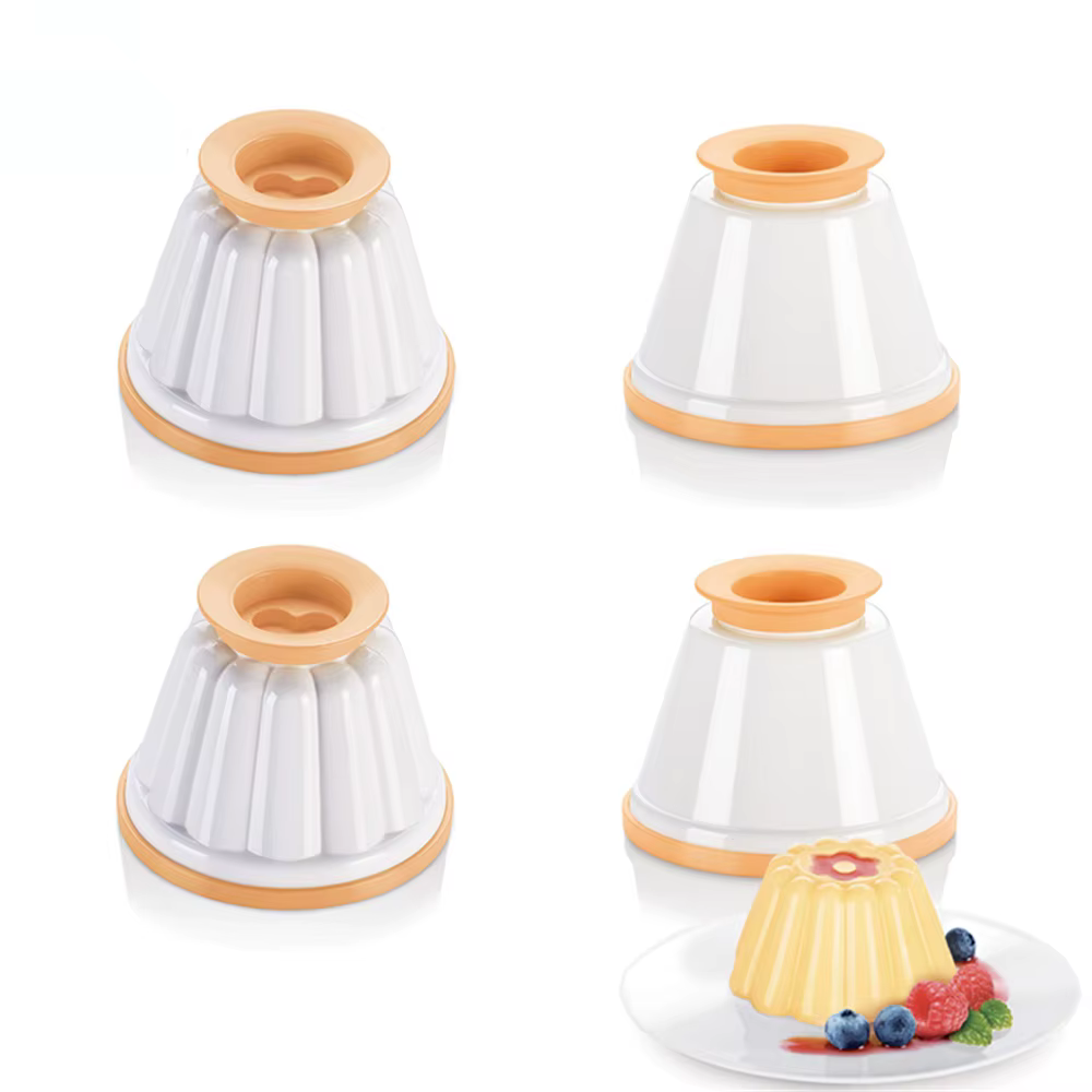 Moules à Pudding en plastique, 4 pièces, moules à gelée Panna Cotta avec couvercles, casseroles à Pu