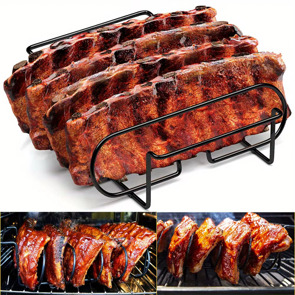 Support à côtes pour barbecue en acier inoxydable, outil de grillades Portable pour barbecue et fume
