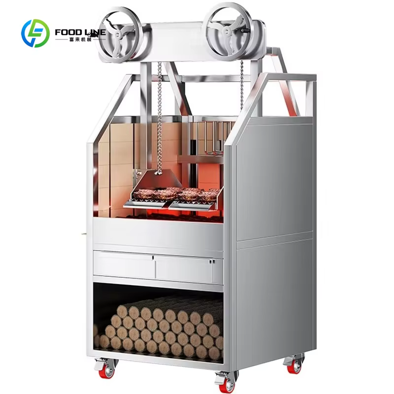 Grill professionnel sur bois personnalisé : Barbecue espagnol robuste pour steak et agneau