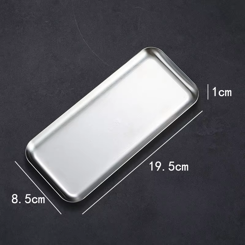 Assiette rectangulaire en acier inoxydable 304, assiette de Barbecue, Pot chaud, plateau de Buffet c