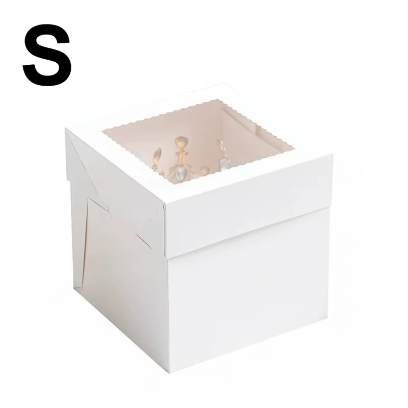 Boîtes à gâteaux jetables blanches haut de gamme avec fenêtre, robustes et indéformables, style dent