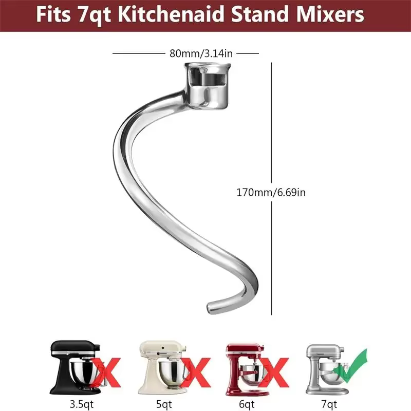Pièces de fixation auxiliaires pour mélangeur Kitchenaid, support, crochet à pâte, accessoires, 7 pi