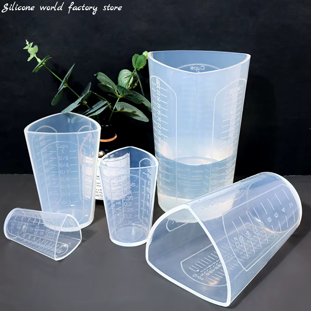 Tasse à mesurer graduée triangulaire en Silicone 50ML-1000ML, récipient de liquide, résine époxy, ou