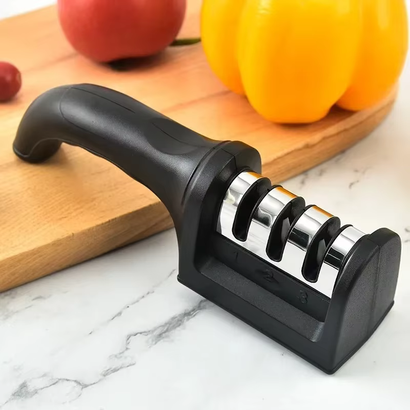 Affûteur de couteaux de cuisine, Type 3 étapes, outil d'affûtage rapide, pierre à aiguiser de coutea