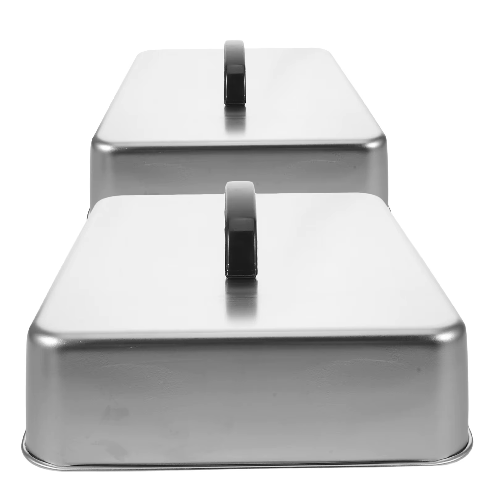 Lot de 2 dômes de cuisson rectangulaires en acier inoxydable robustes pour grillades, protection ant