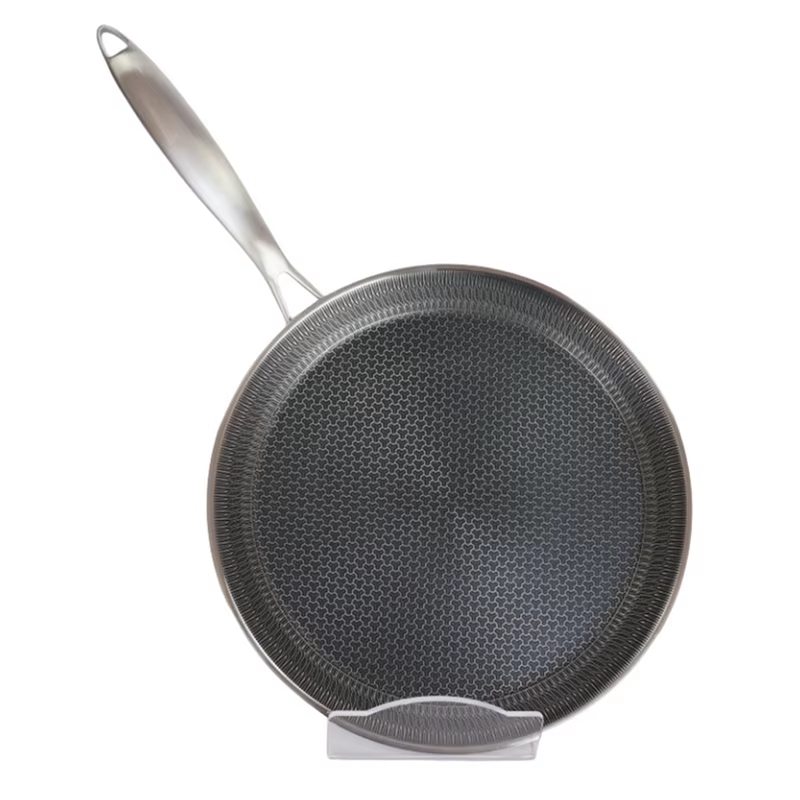 RALCA-poêle à crêpes en acier inoxydable 26Cm revêtement antiadhésif en nid d'abeille poêle à Pizza 