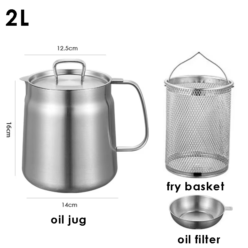 Filtre à huile multifonction pour friteuse, poêle à frire, marmite à huile chauffante, panier à huil