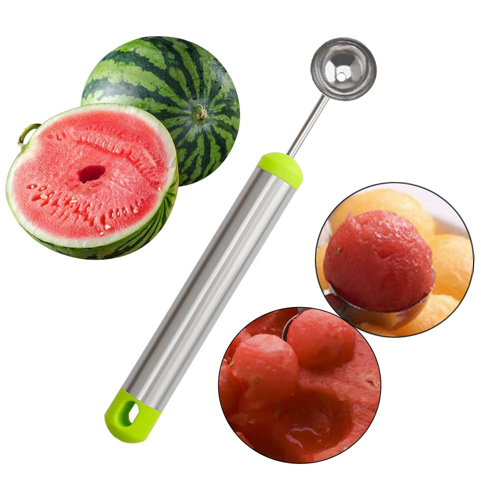 Cuillère à boules de melon, outil de bricolage portable, boule de fruits, pour sorbets, boulettes de