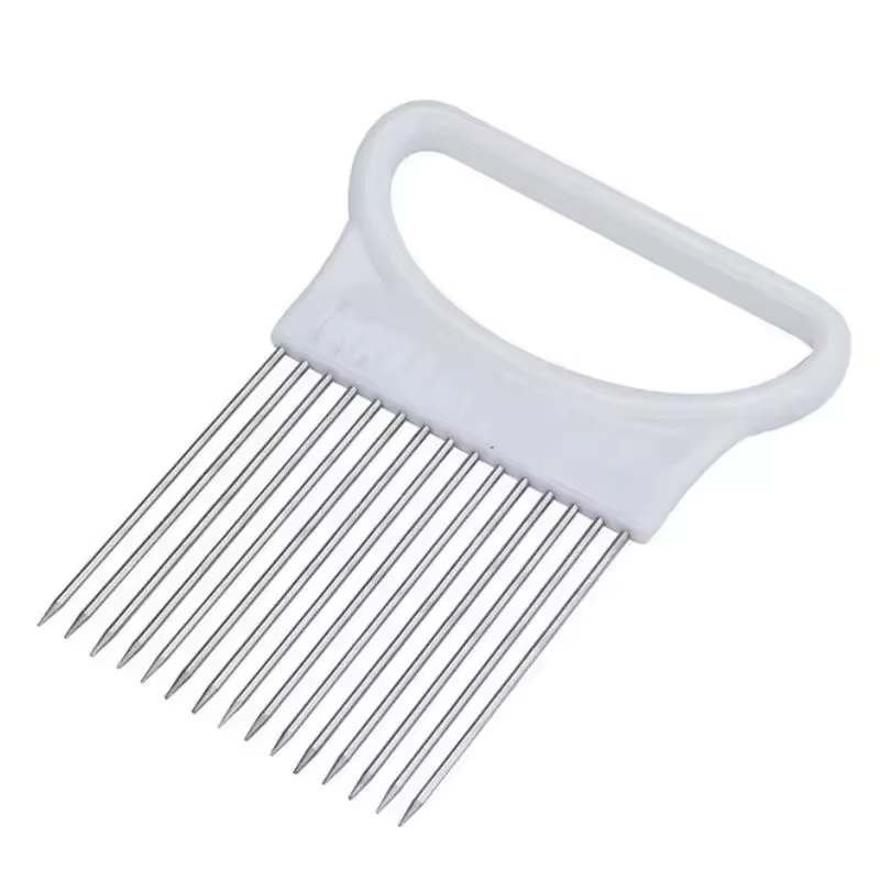 Tranchez les oignons sans effort avec cette trancheuse à oignons colorée en acier inoxydable pour la