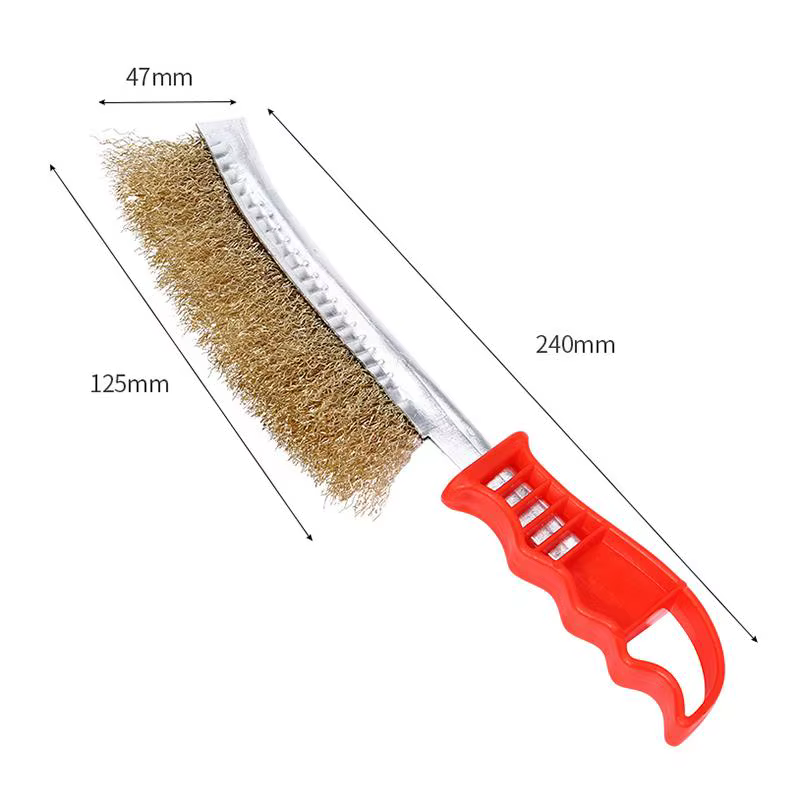 Brosse à rouleau pour enlever la rouille des métaux, brosse de nettoyage pour barbecue avec manche e