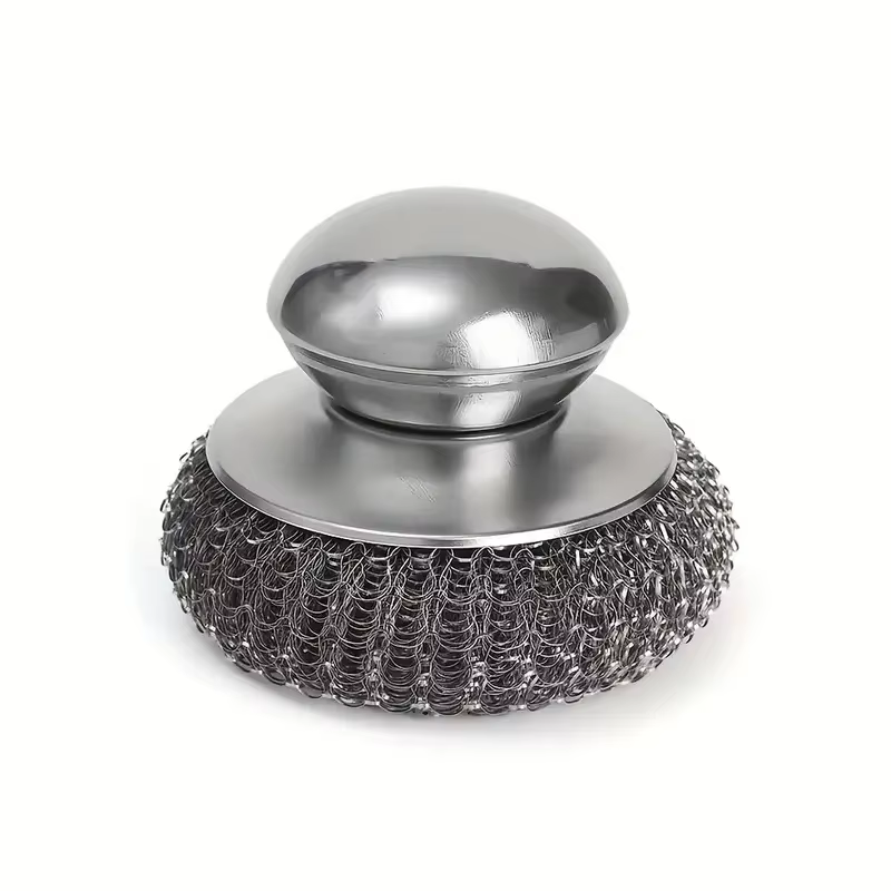 Épurateur robuste en acier inoxydable, brosse ergonomique pour casseroles et poêles, nettoie sans ef