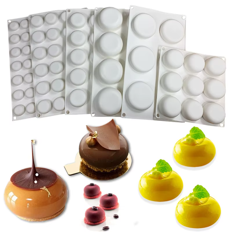 Mousse à gâteau plat et rond en Silicone, 7 Options, moule à savon, bricolage, chocolat, Dessert, Pu