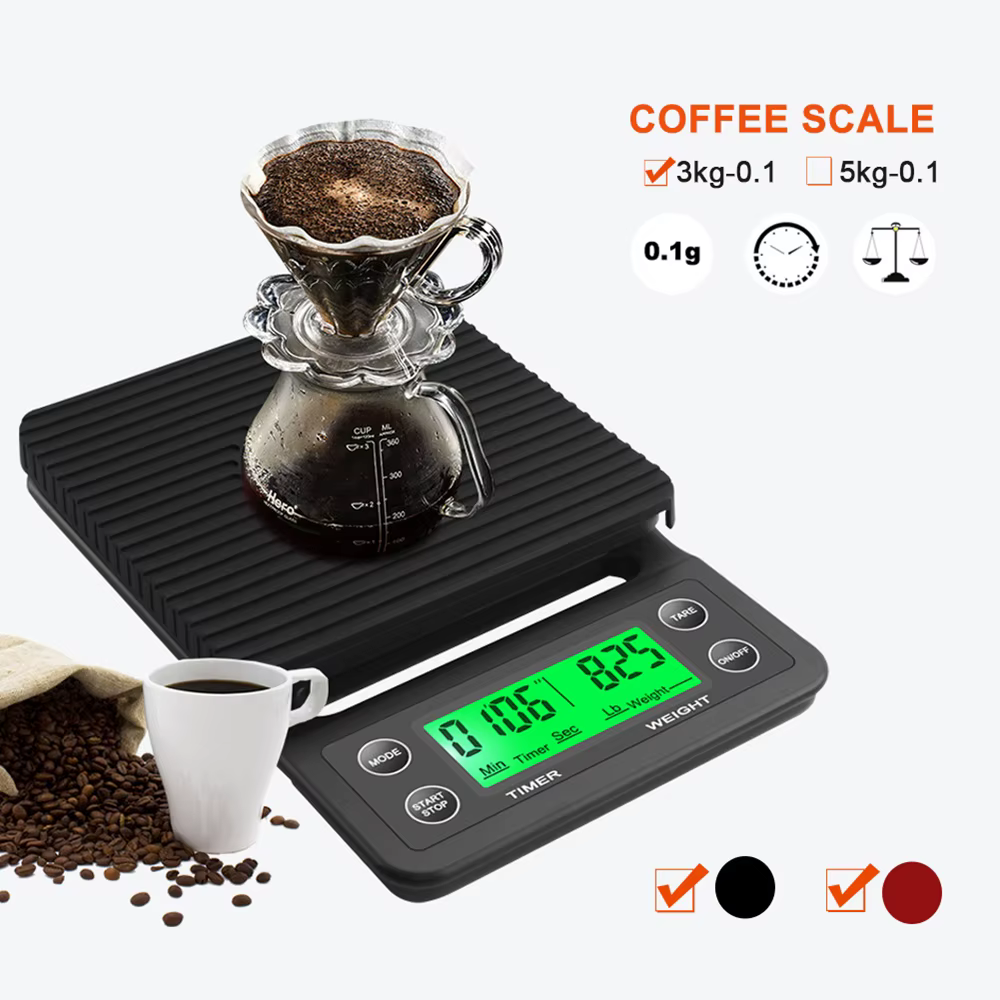 Balance à café goutte à goutte avec minuterie, balance de cuisine numérique électronique portable, h