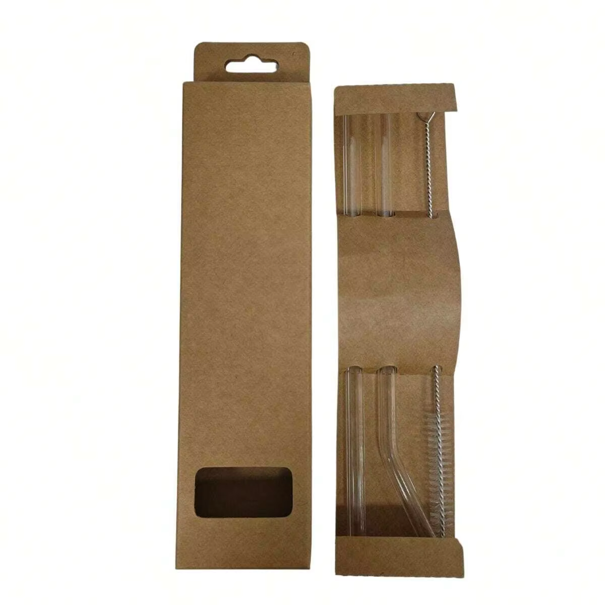 Paille à Smoothie en verre avec brosse en paille, pailles transparentes réutilisables pour Smoothie,
