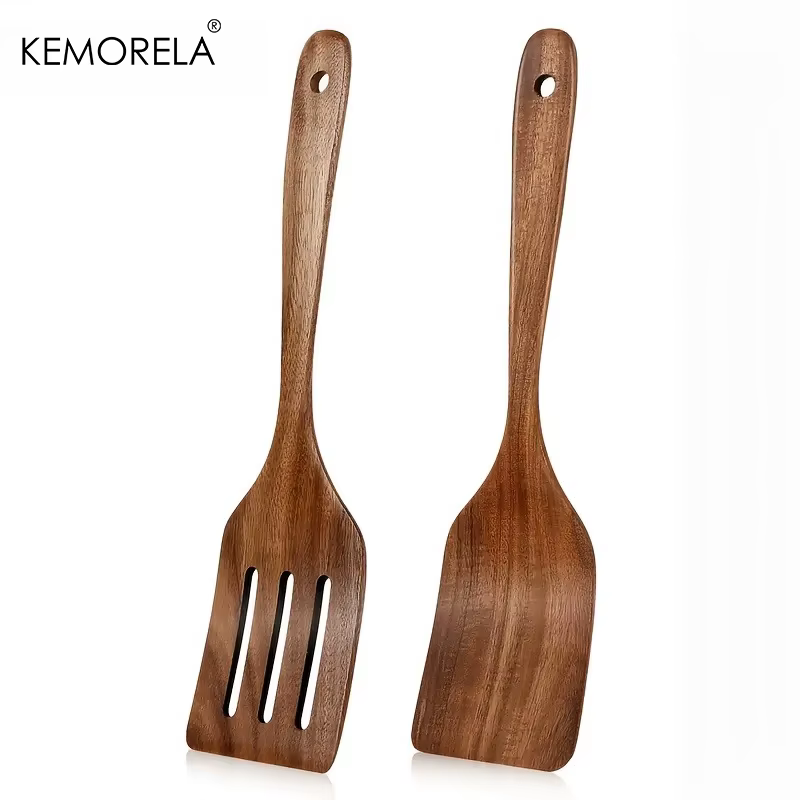 Ensemble de spatules de cuisine en bois, en bois naturel pour la cuisson, le retournement, l'agitati