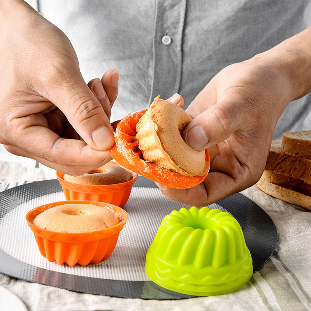 Moules à gâteaux en Silicone, 6 pièces, tasses à muffins, tarte aux œufs, Cupcake, Dessert, moule de