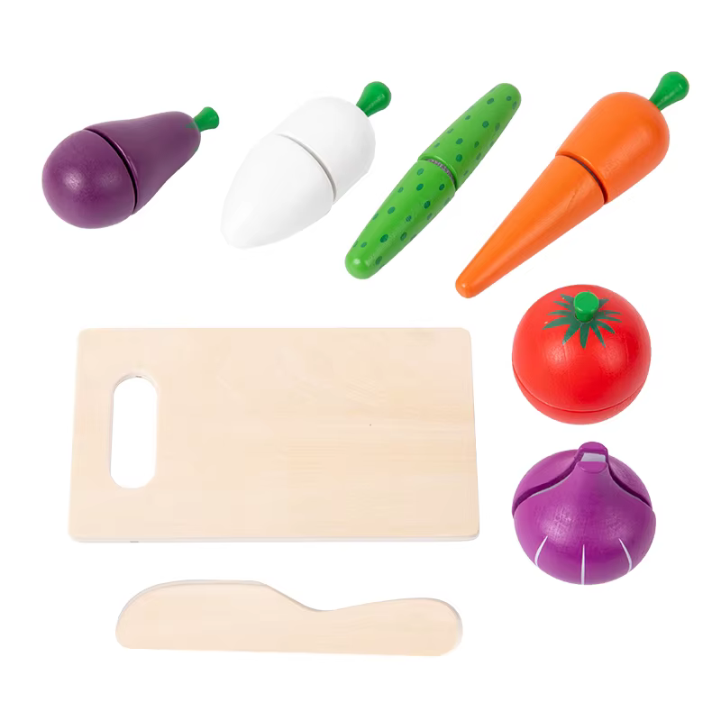 Ensemble de découpe de fruits et légumes en bois pour enfants, jeu de Simulation de nourriture, jeu 
