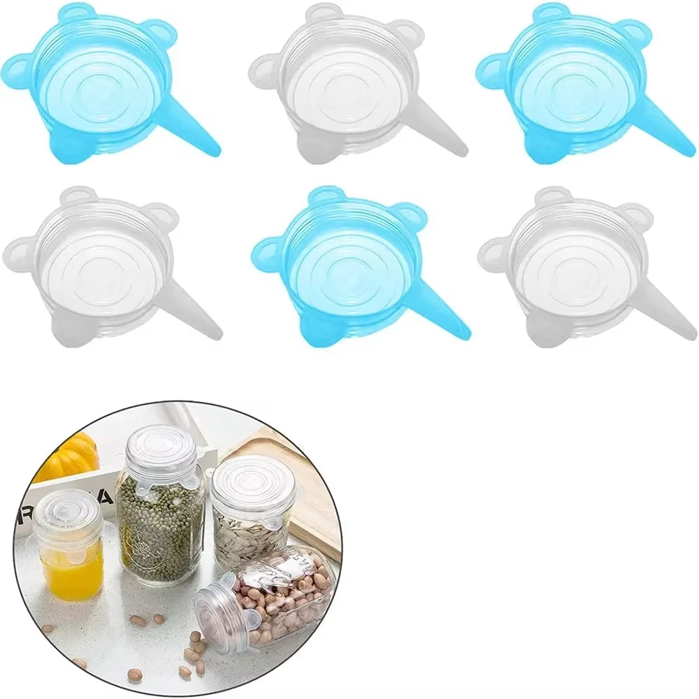 Couvre-boîtes en silicone, petits couvercles extensibles en silicone, 6 pièces, couvercles en silico