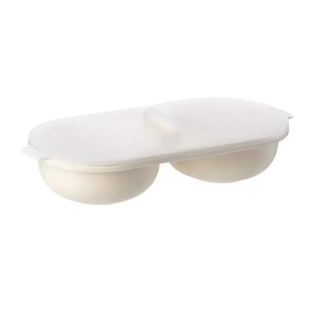 Cuiseur à œufs pour micro-ondes à double compartiment, moule à œufs bouillis, ustensile de cuisine, 