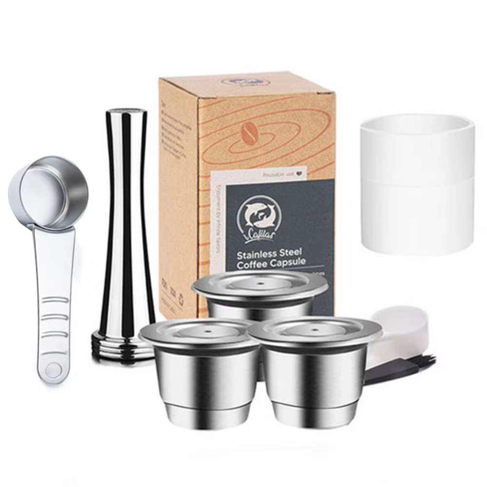 Capsule de café pour Nespresso, filtres rechargeables réutilisables en acier inoxydable, dosette à e