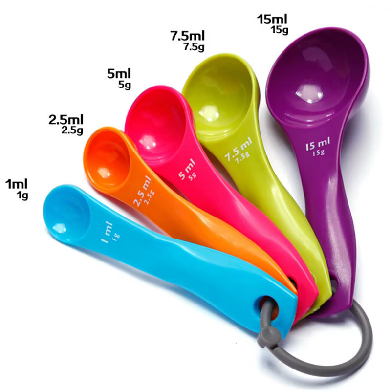 Cuillère à huile salée, jolis couleurs de cuisine, cuillères à mesurer, tasse, Kit d'ustensiles de c