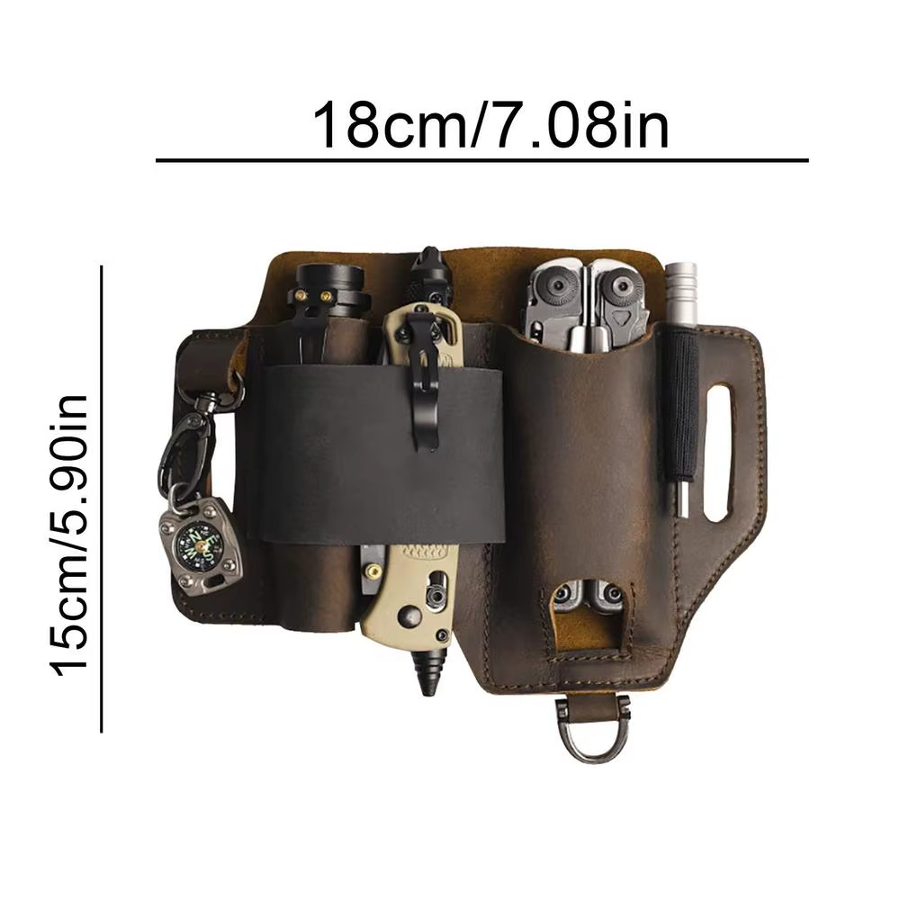 Gaine en cuir pour ceinture, organisateur de poche, outil de rangement extérieur pour lampe de poche