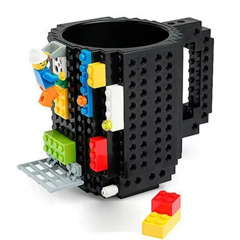 Tasse à lait créative de 350ml, tasses à café créatives en brique intégrée, support d'eau potable, b