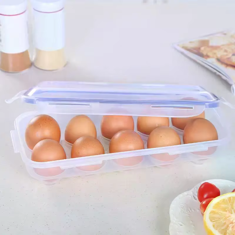 Boîte de rangement pour 10 œufs, plateau à œufs transparent, organiseur de réfrigérateur de cuisine,
