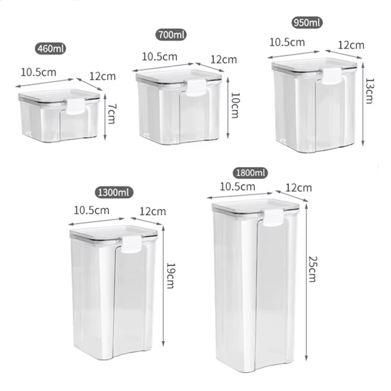 Pots scellés, organisateur de stockage de céréales de cuisine, grand réservoir en plastique, boîte d
