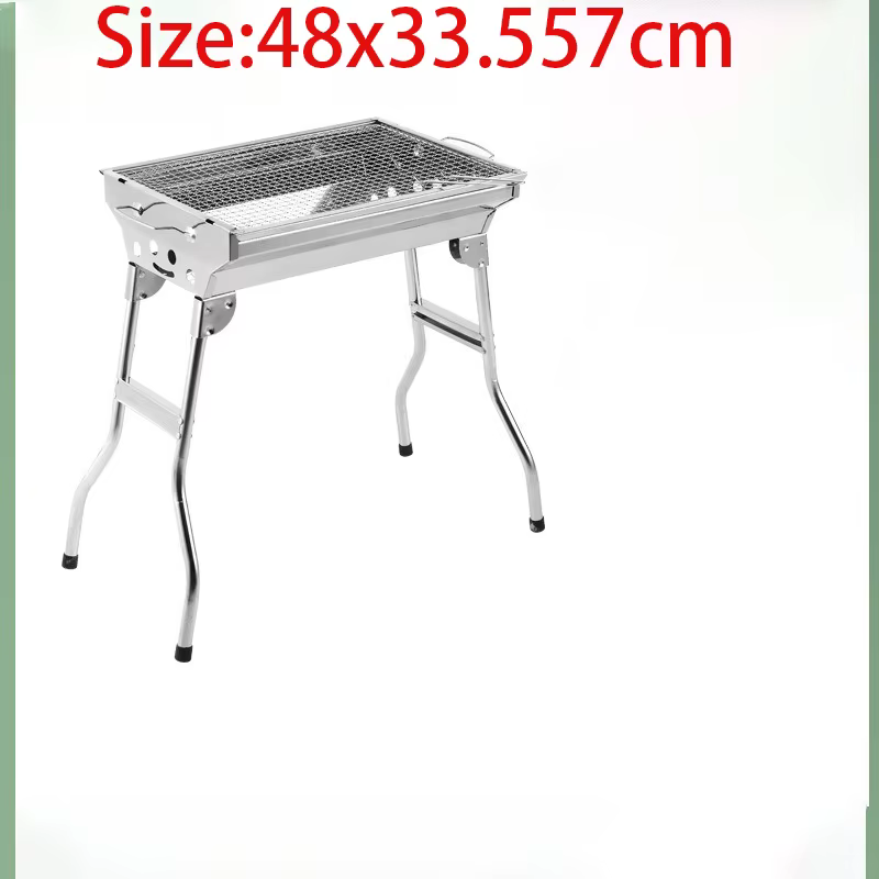 Grill à charbon de bois pliable et Portable, outil de Barbecue en acier inoxydable adapté à la cuisi