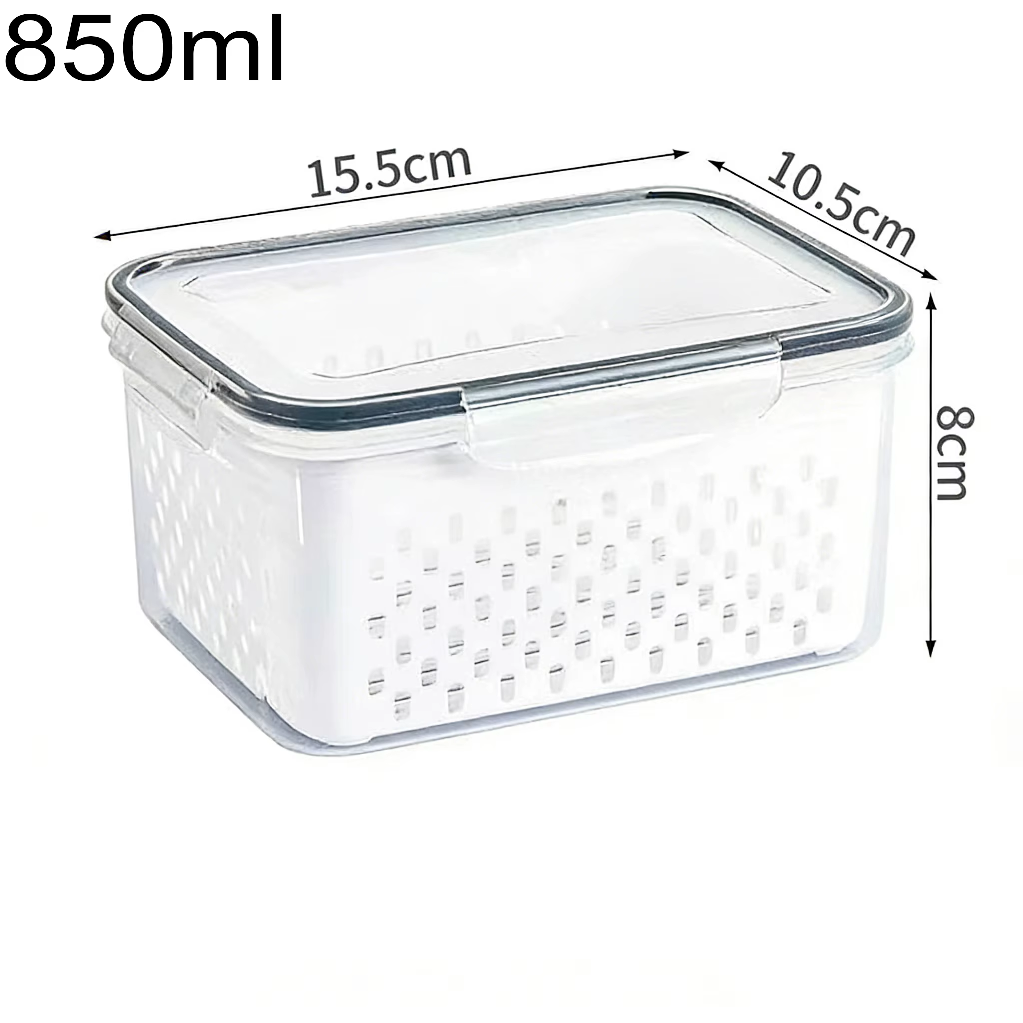 Conteneur de stockage alimentaire pour réfrigérateur avec couvercle filtrant, garde les fruits, les 