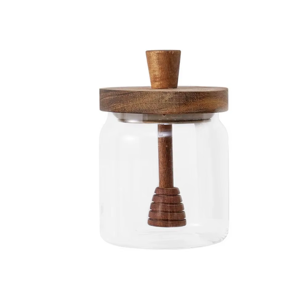 Pot à miel hermétique facile à nettoyer avec couvercle, récipients en verre à ouverture standard, cu