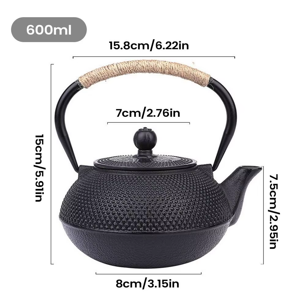 Théière en fonte émaillée, intérieur pour brassage, poêle bouillant, bouilloire supérieure, cuisine 