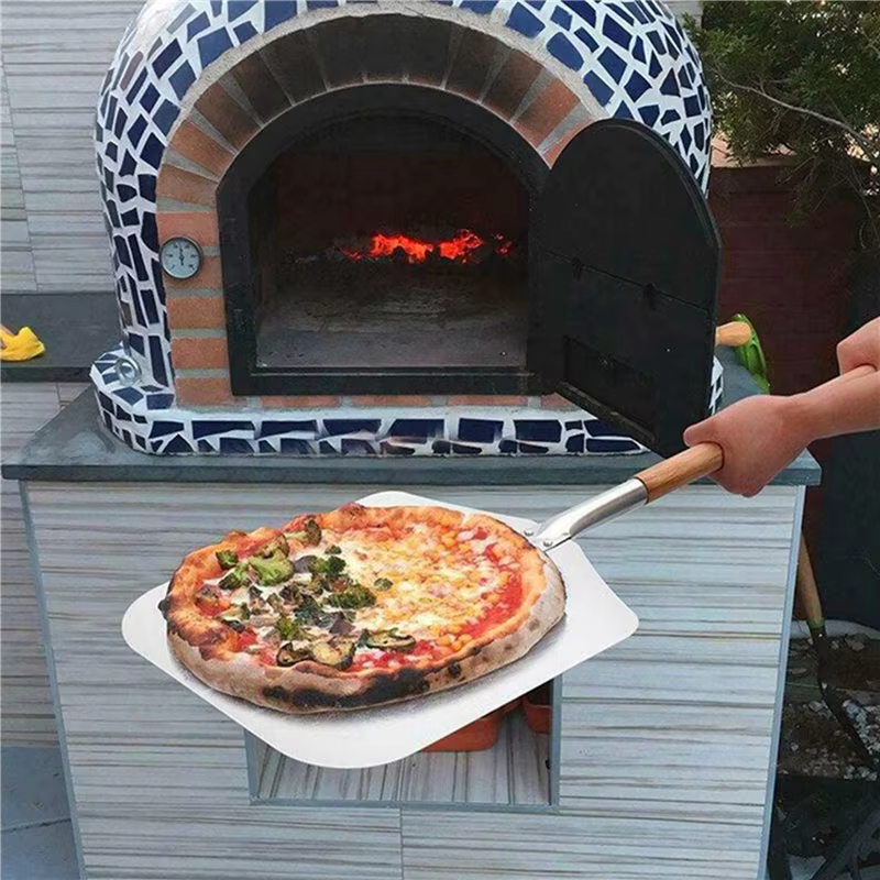 ABKJ-2X pelage de Pizza carré, poussoir à Pizza en aluminium avec manche en bois, poussoir à pain, l
